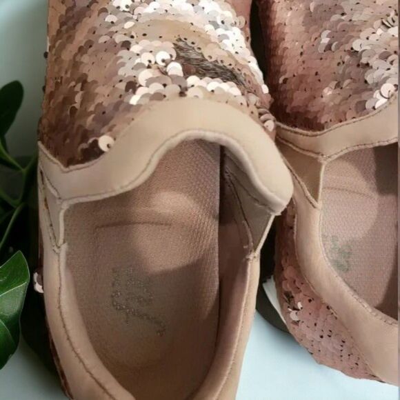 The Fix Barbiecore Glam Luca Slip-On Sequin Jogger Sneaker in Rose Gold - Picture 6 of 7
